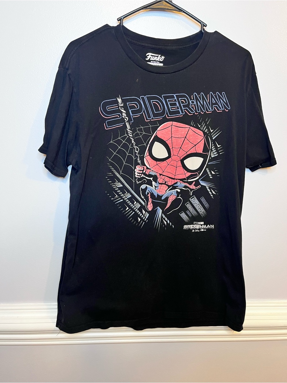 Funko Black Spider-Man Graphic Tee with Red Logo